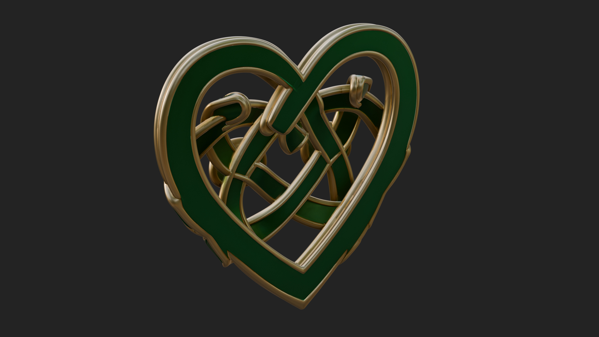 Celtic Knot Heart Pendant Design 5 3D Print Model 3D Model