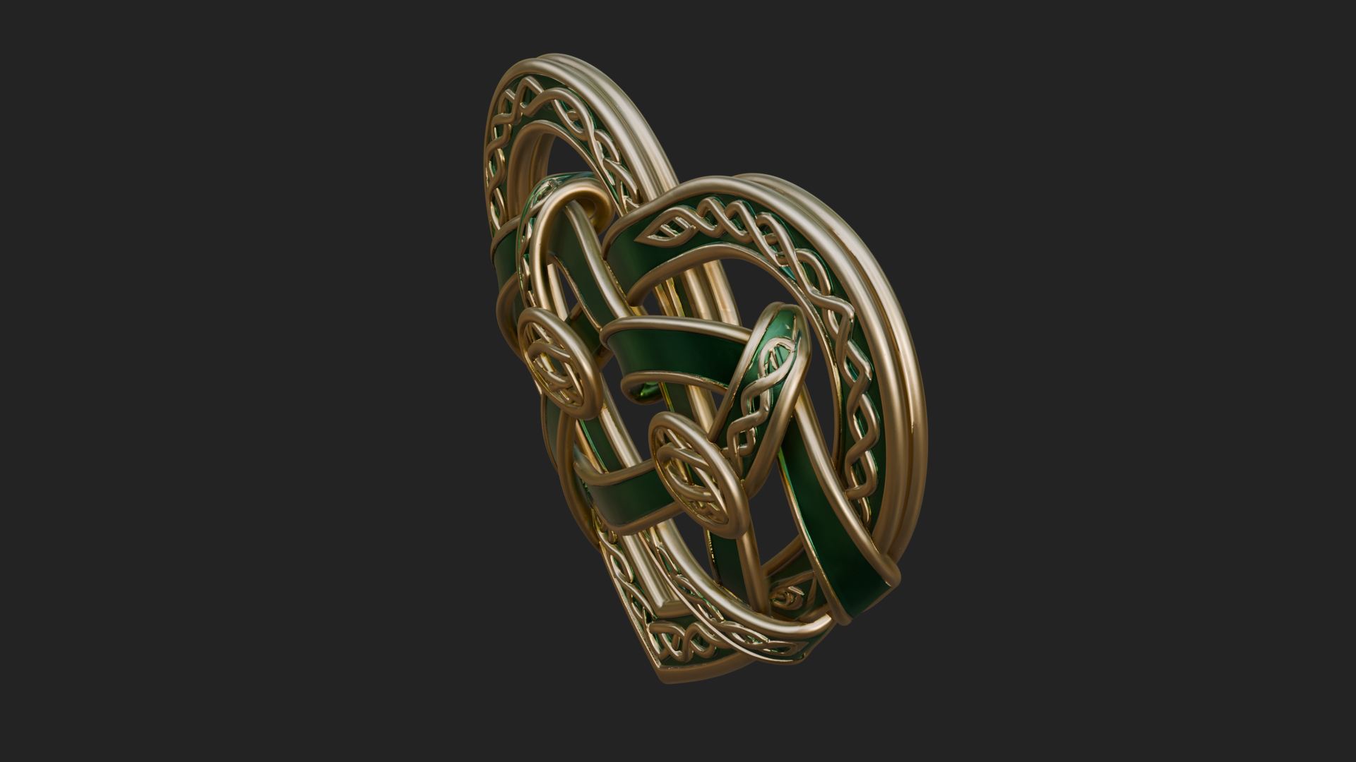 Celtic Knot Heart Pendant Design 5 3D Print Model 3D Model