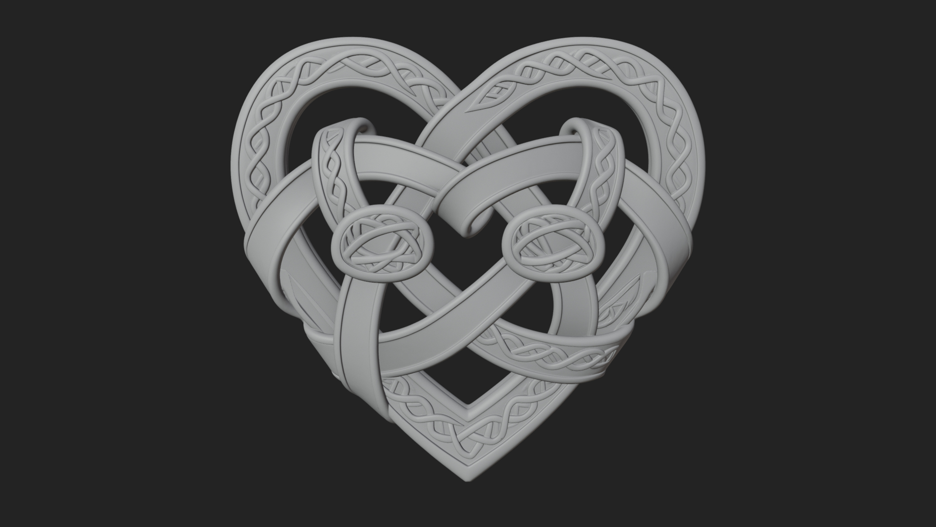 Celtic Knot Heart Pendant Design 5 3D Print Model 3D Model