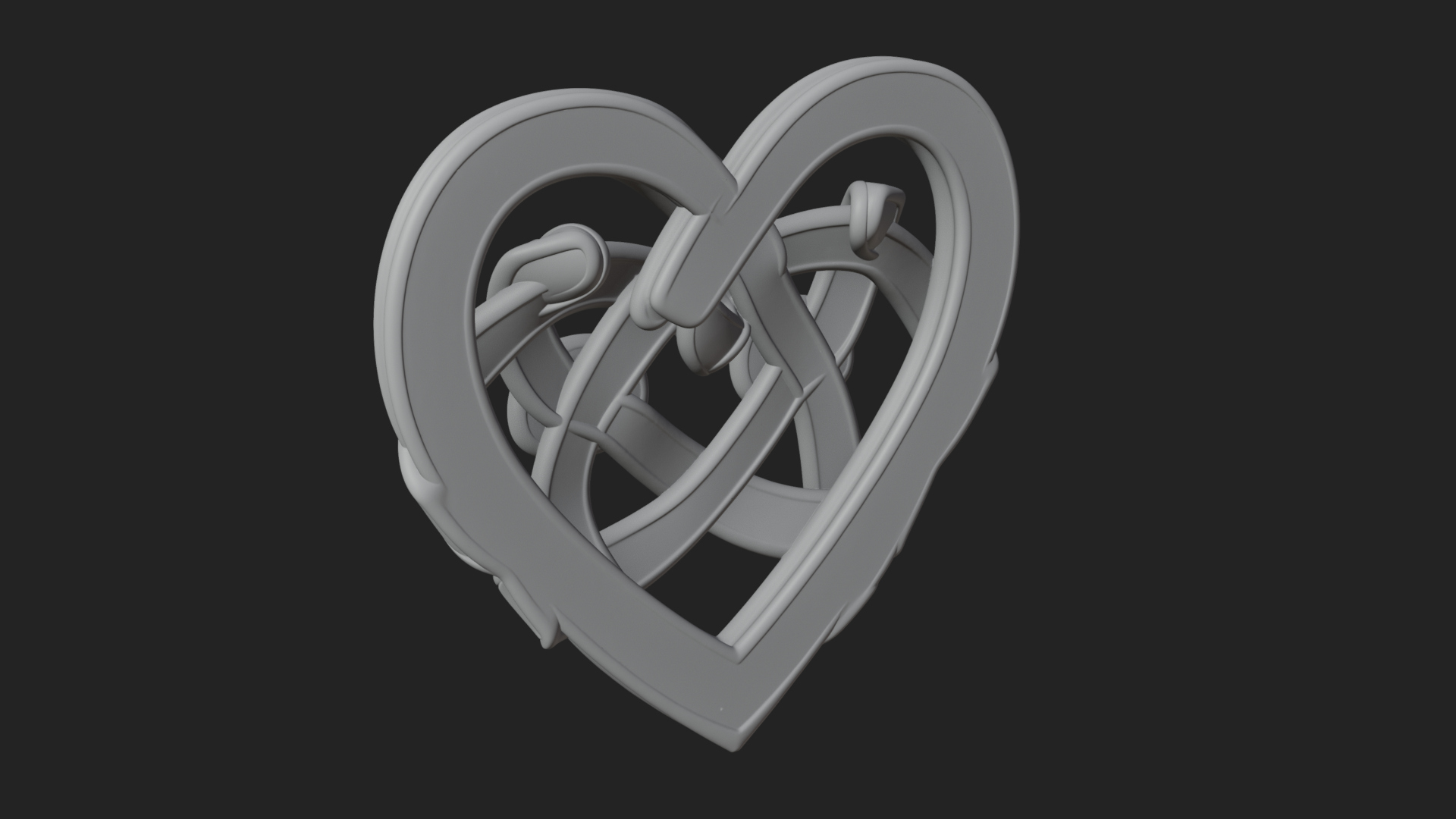Celtic Knot Heart Pendant Design 5 3D Print Model 3D Model