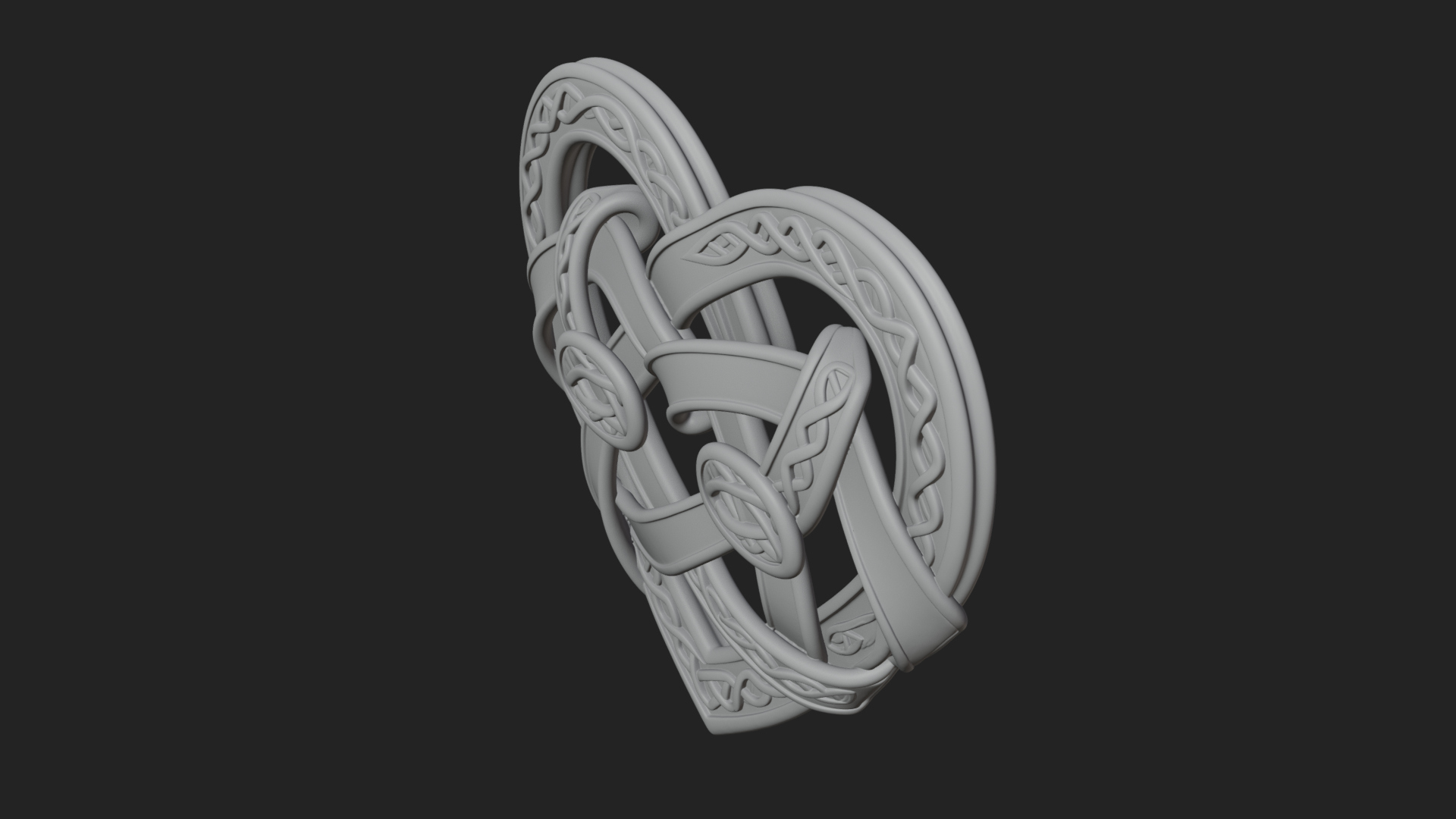 Celtic Knot Heart Pendant Design 5 3D Print Model 3D Model