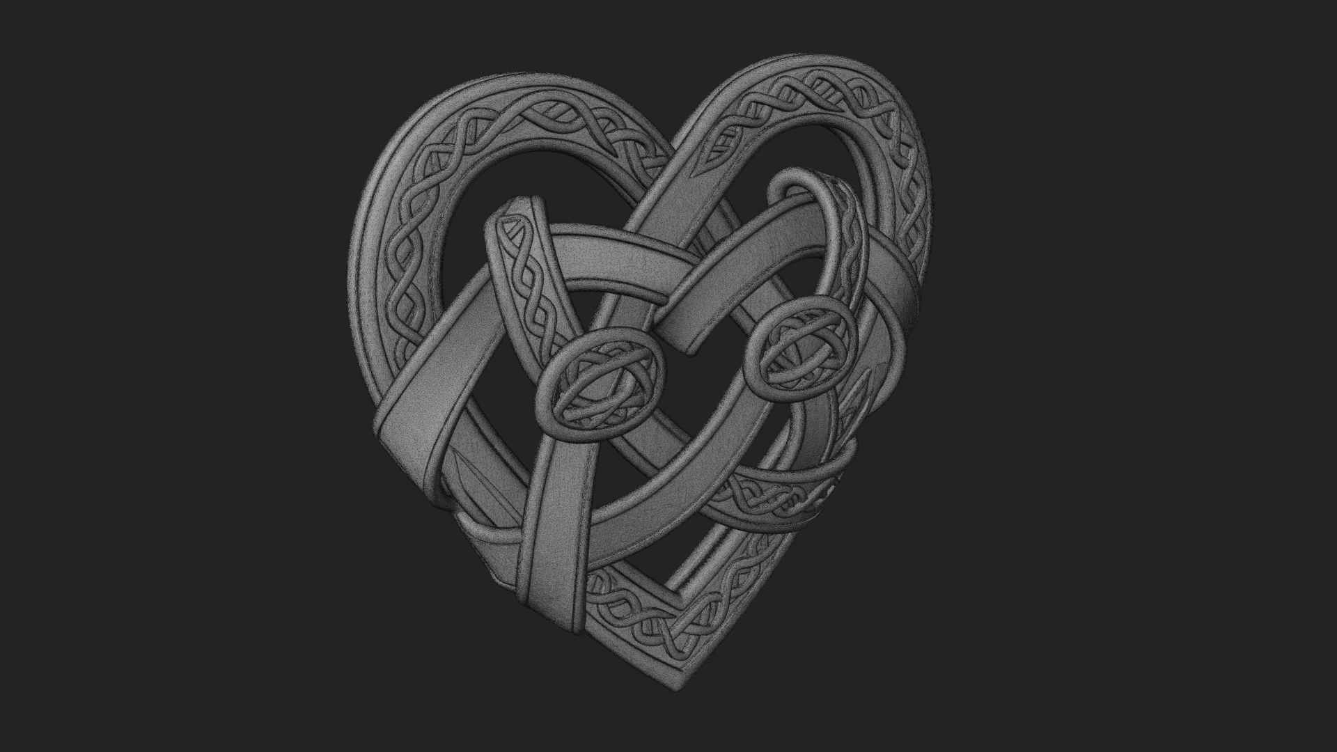 Celtic Knot Heart Pendant Design 5 3D Print Model 3D Model