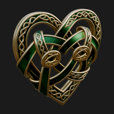 Celtic Knot Heart Pendant Design 5 3D Print Model