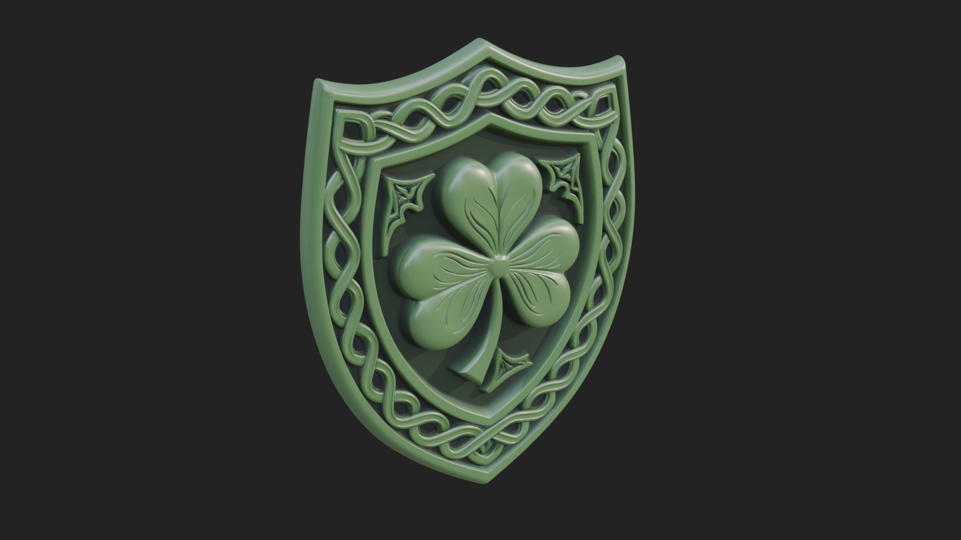 Celtic Knot Shamrock Plaque Design 5 3D Print Model 3D Model