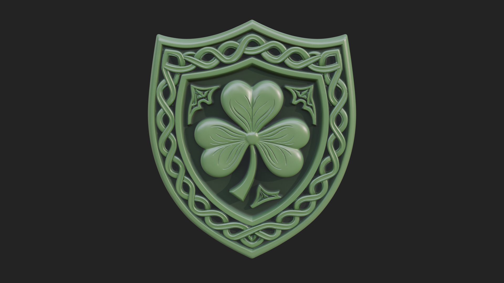 Celtic Knot Shamrock Plaque Design 5 3D Print Model 3D Model