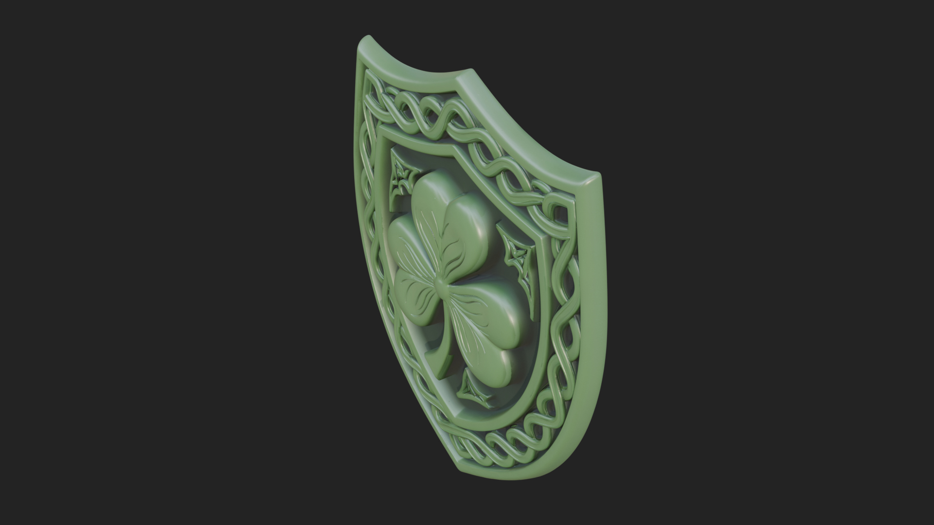 Celtic Knot Shamrock Plaque Design 5 3D Print Model 3D Model