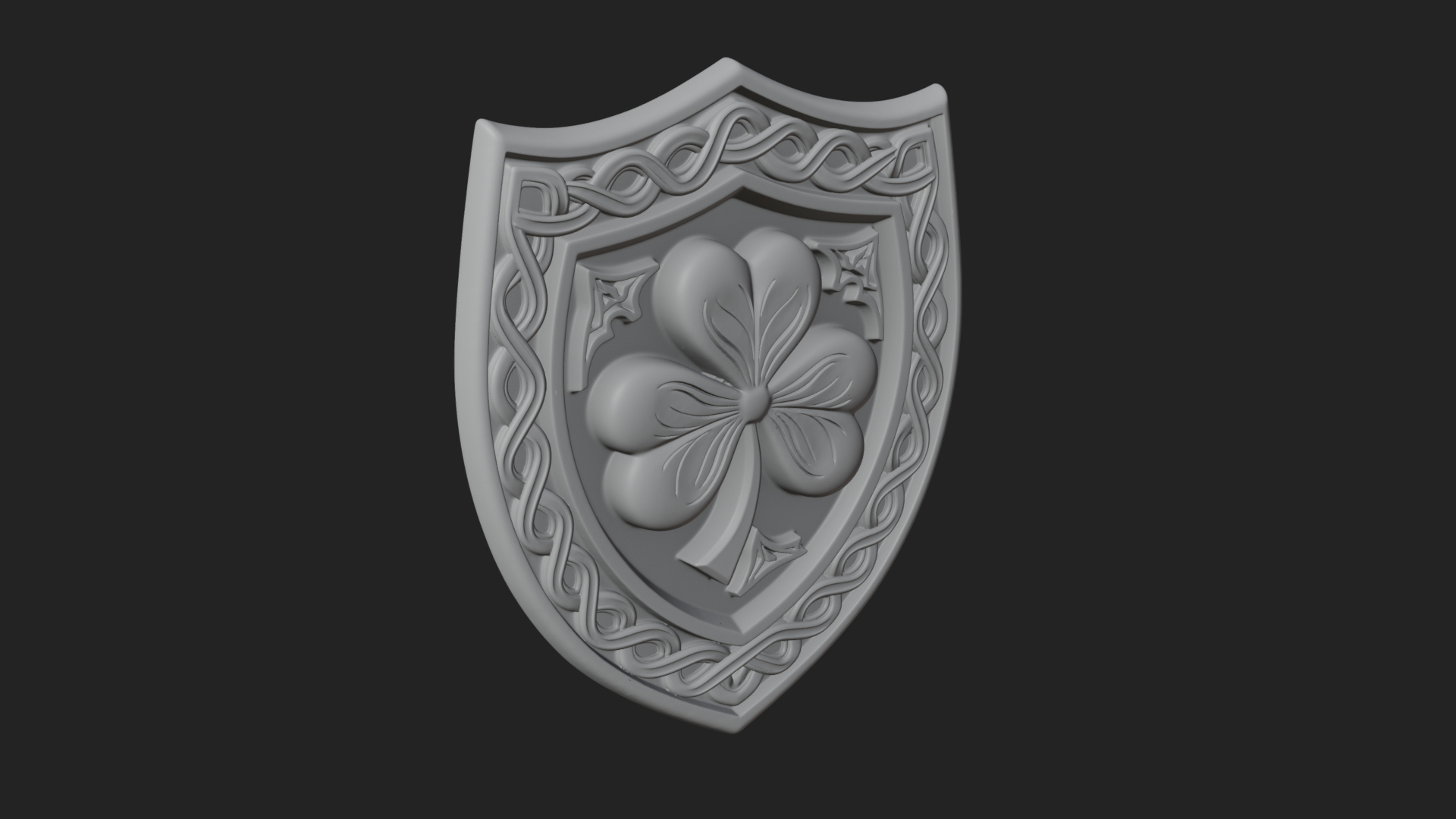 Celtic Knot Shamrock Plaque Design 5 3D Print Model 3D Model