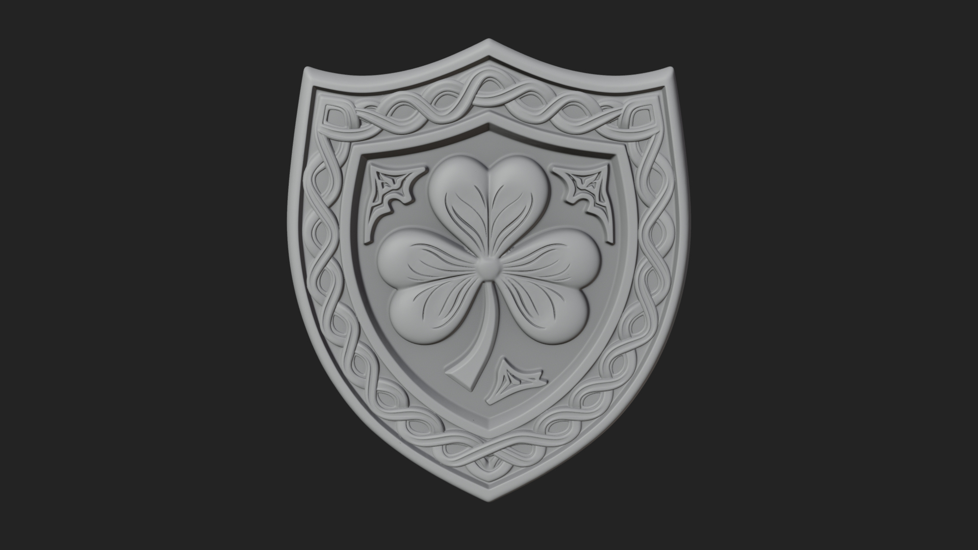 Celtic Knot Shamrock Plaque Design 5 3D Print Model 3D Model