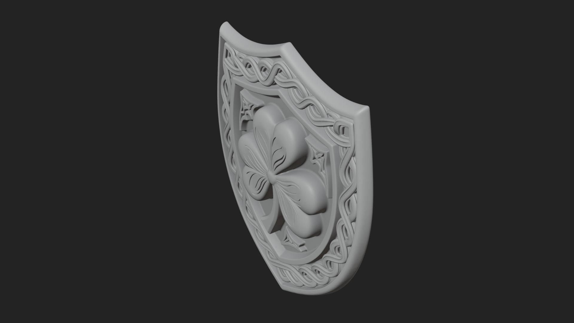 Celtic Knot Shamrock Plaque Design 5 3D Print Model 3D Model