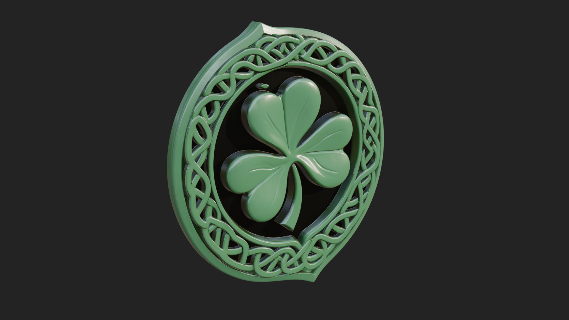 Celtic Knot Shamrock Plaque Design 8 3D Print Model 3D Model