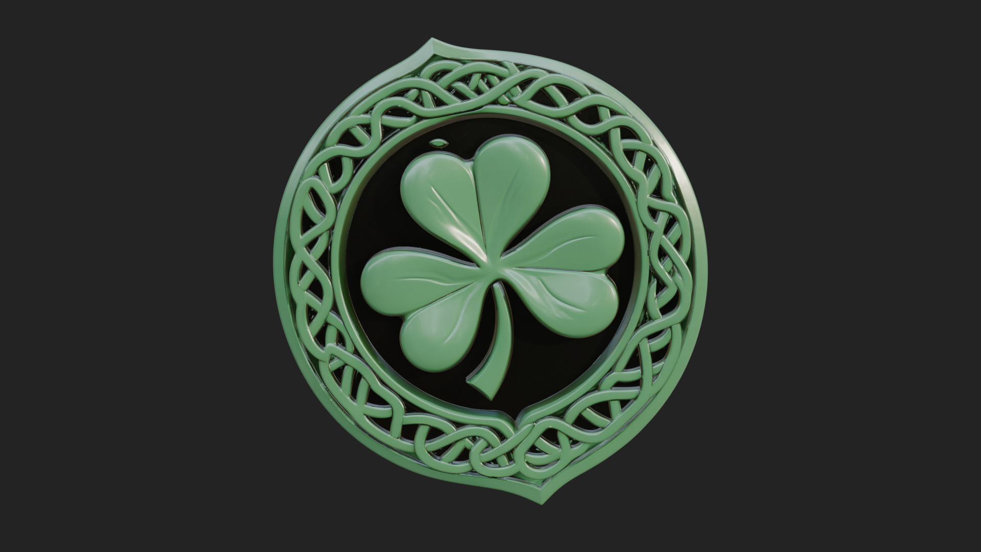 Celtic Knot Shamrock Plaque Design 8 3D Print Model 3D Model