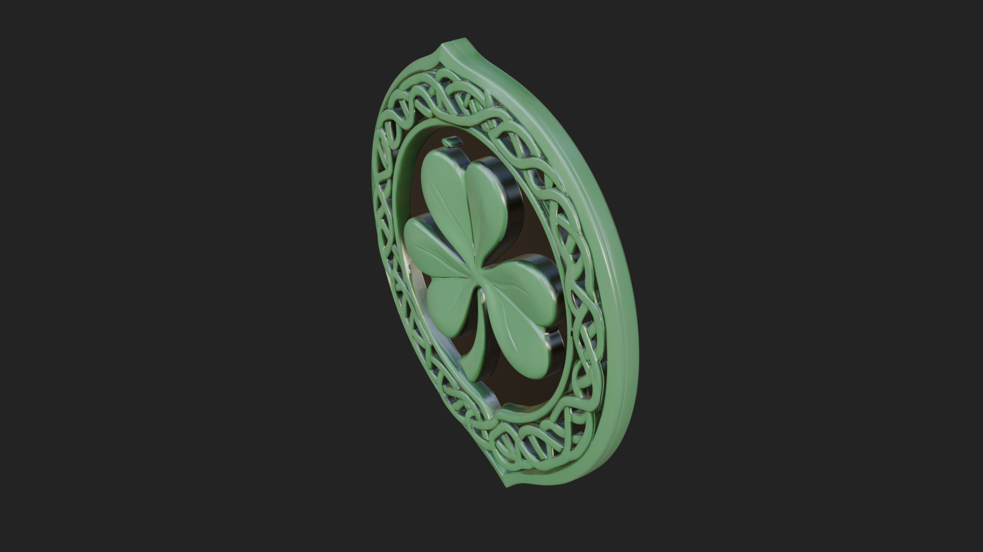 Celtic Knot Shamrock Plaque Design 8 3D Print Model 3D Model