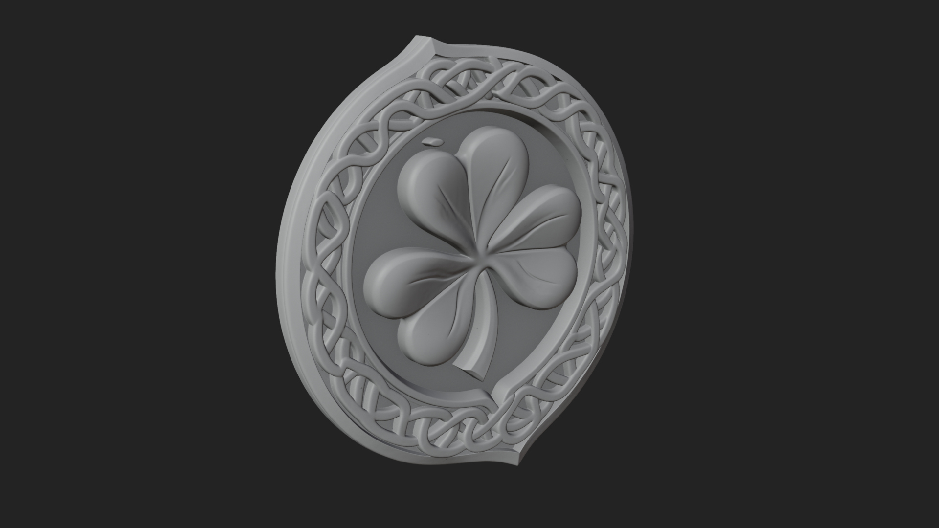 Celtic Knot Shamrock Plaque Design 8 3D Print Model 3D Model