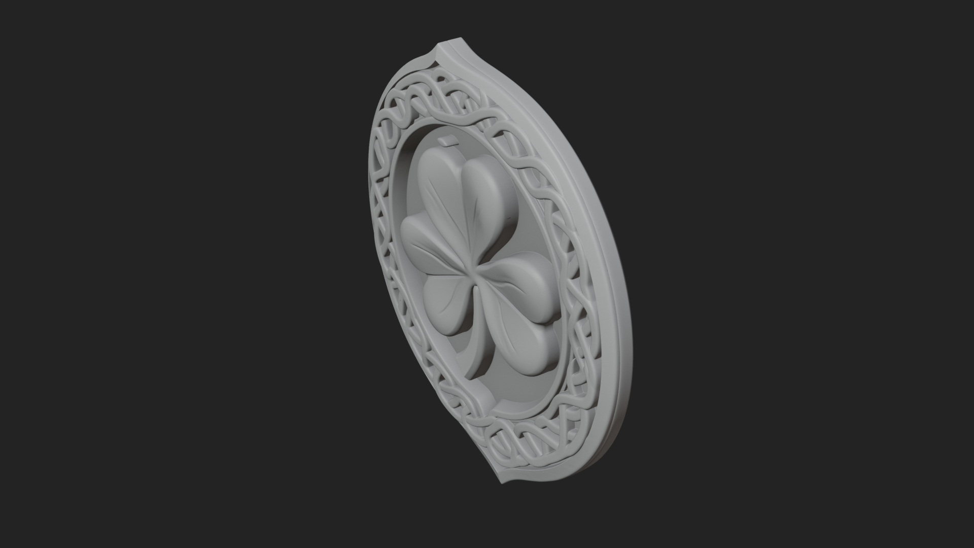 Celtic Knot Shamrock Plaque Design 8 3D Print Model 3D Model