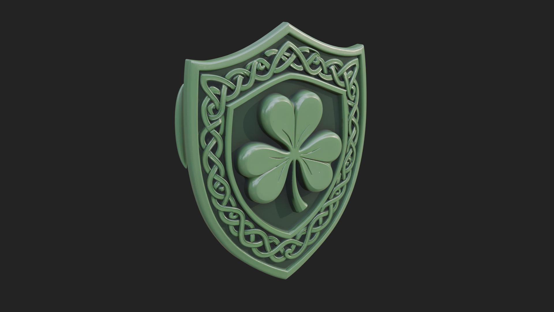 Celtic Knot Shamrock Plaque Design 9 3D Print Model 3D Model