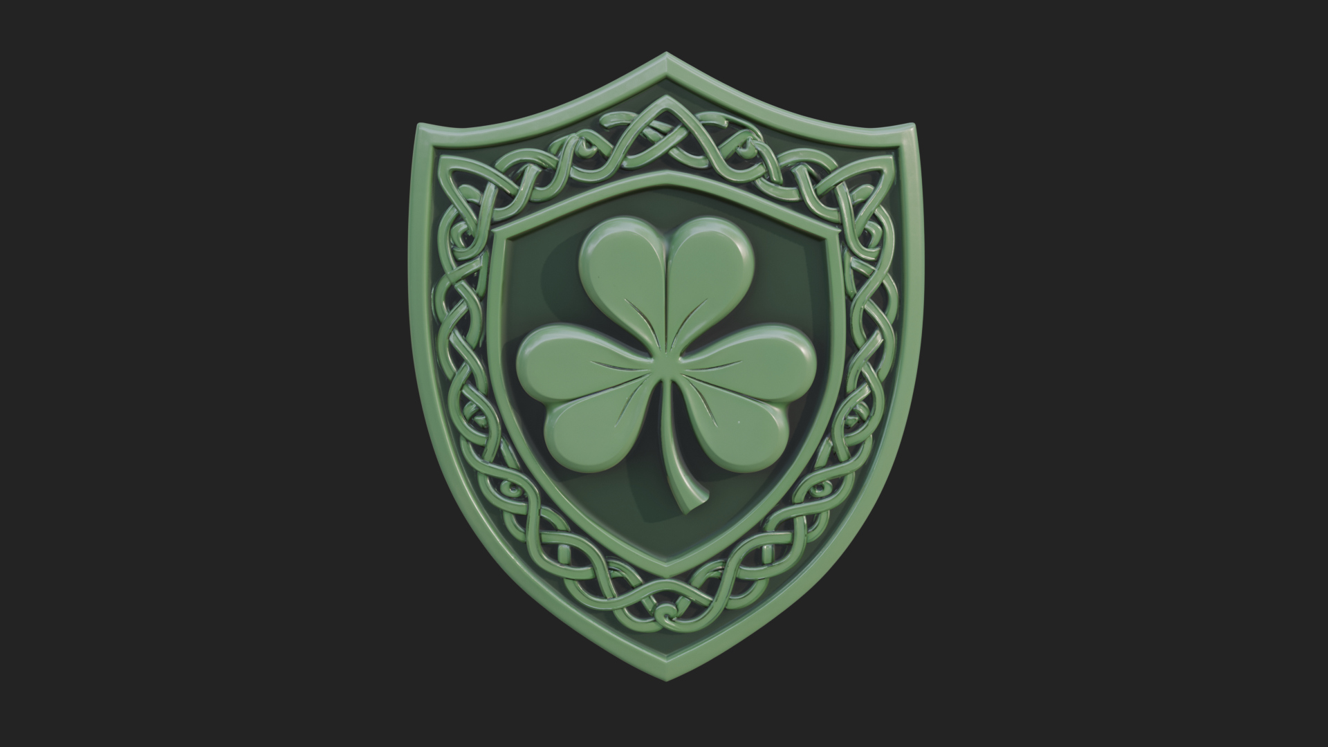 Celtic Knot Shamrock Plaque Design 9 3D Print Model 3D Model