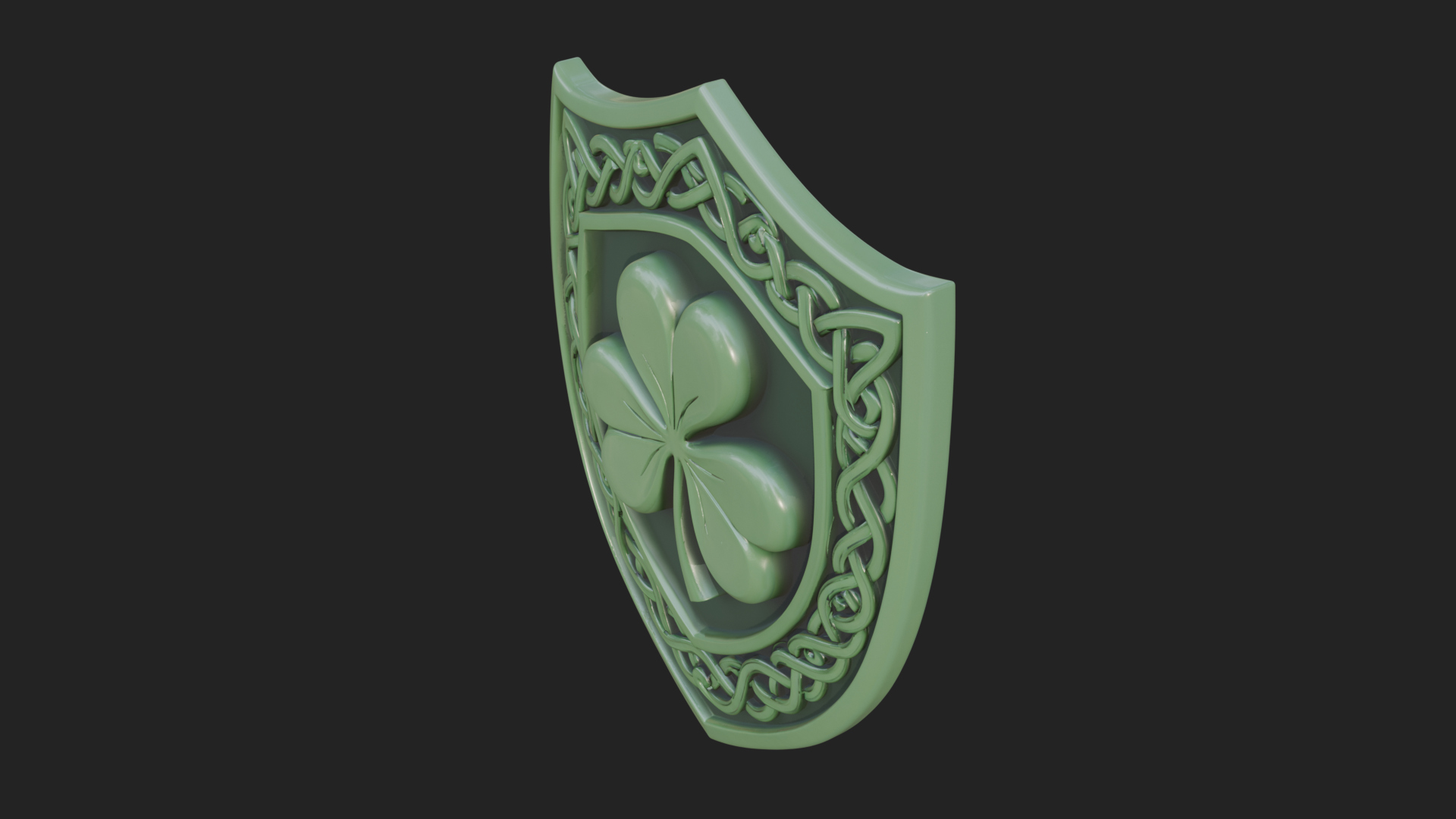 Celtic Knot Shamrock Plaque Design 9 3D Print Model 3D Model