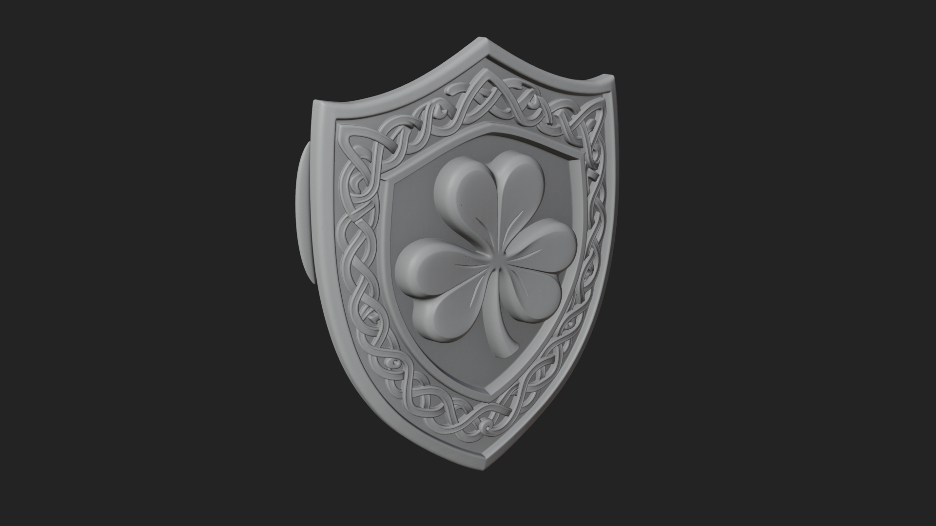 Celtic Knot Shamrock Plaque Design 9 3D Print Model 3D Model