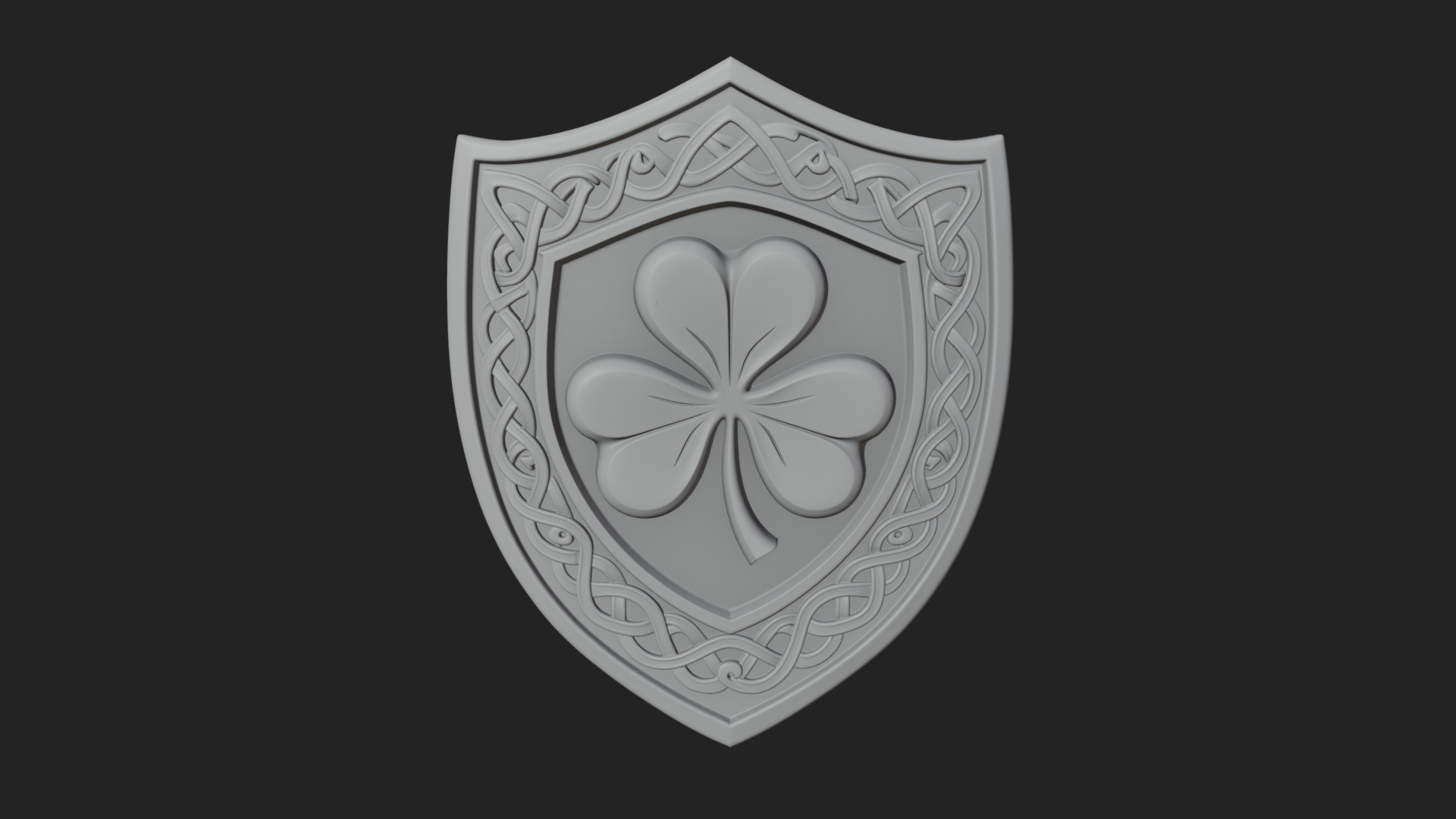 Celtic Knot Shamrock Plaque Design 9 3D Print Model 3D Model
