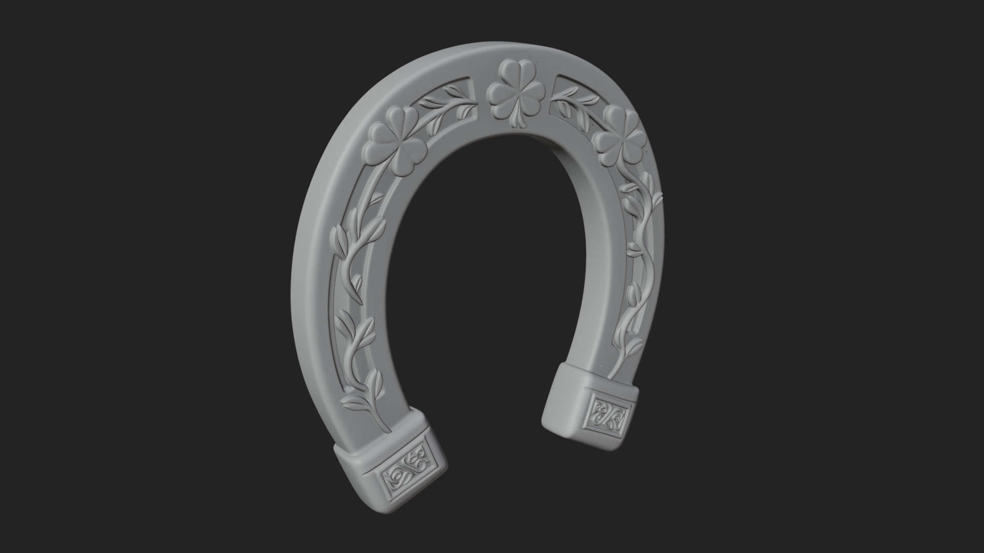 Celtic Lucky Horseshoe Plaque Design 5 3D Print Model 3D Model