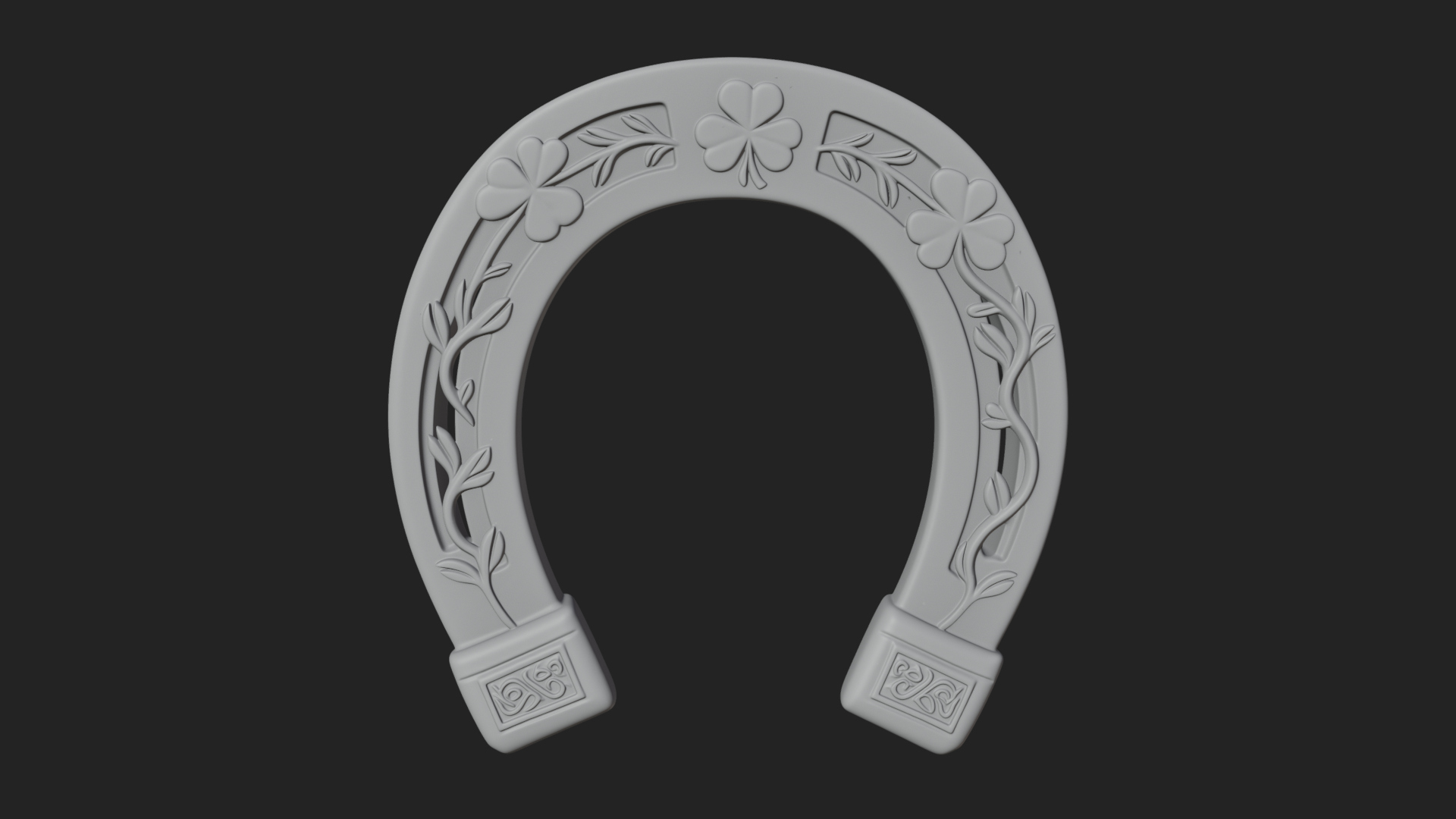 Celtic Lucky Horseshoe Plaque Design 5 3D Print Model 3D Model