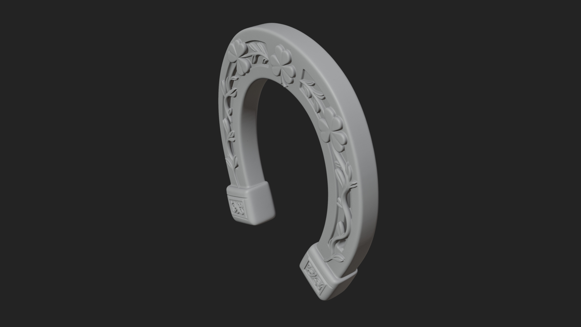 Celtic Lucky Horseshoe Plaque Design 5 3D Print Model 3D Model