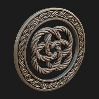 Celtic Rope Knot Oval Plaque Design 1 3D Print Model