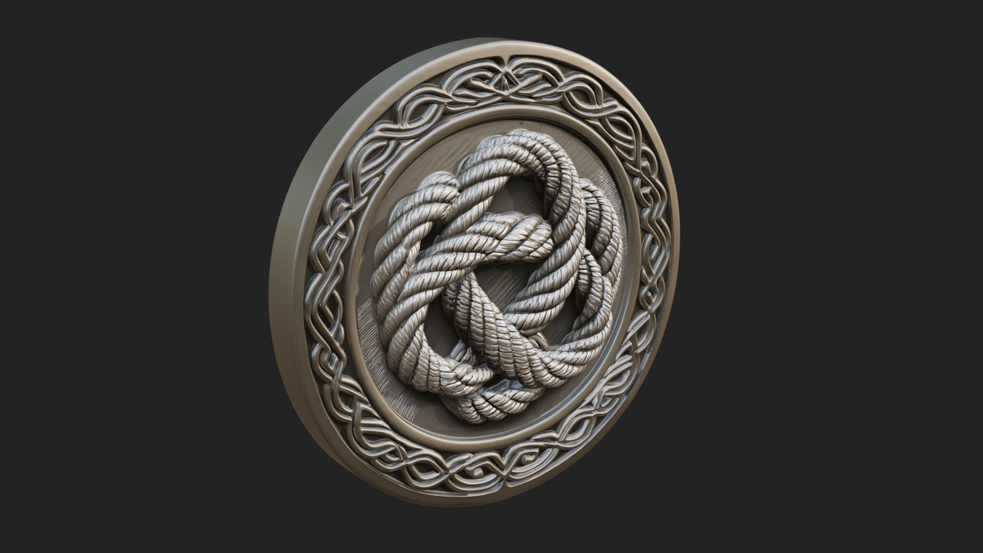 Celtic Rope Knot Oval Plaque Design 2 3D Print Model 3D Model