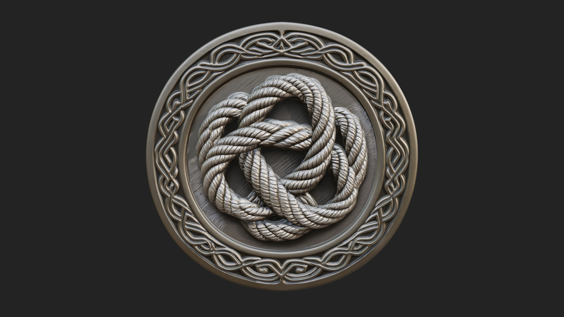 Celtic Rope Knot Oval Plaque Design 2 3D Print Model 3D Model