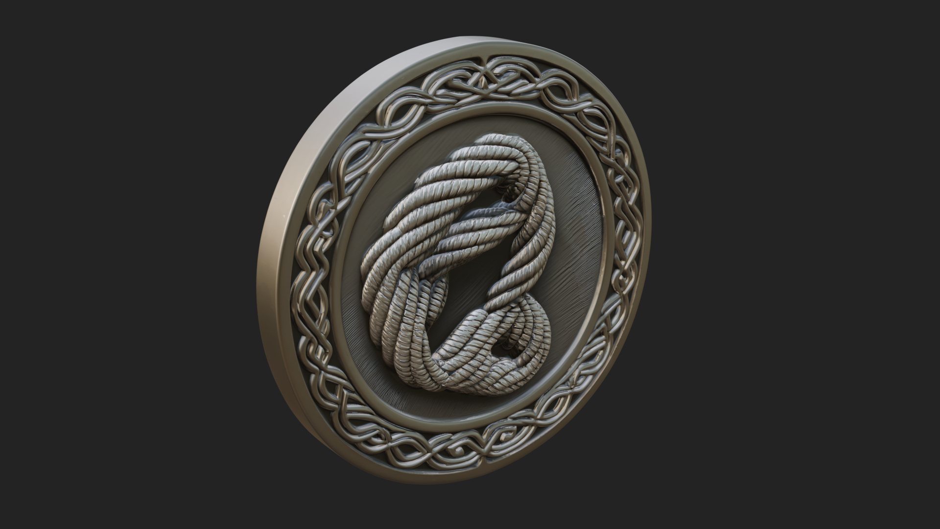 Celtic Rope Knot Oval Plaque Design 2 3D Print Model 3D Model