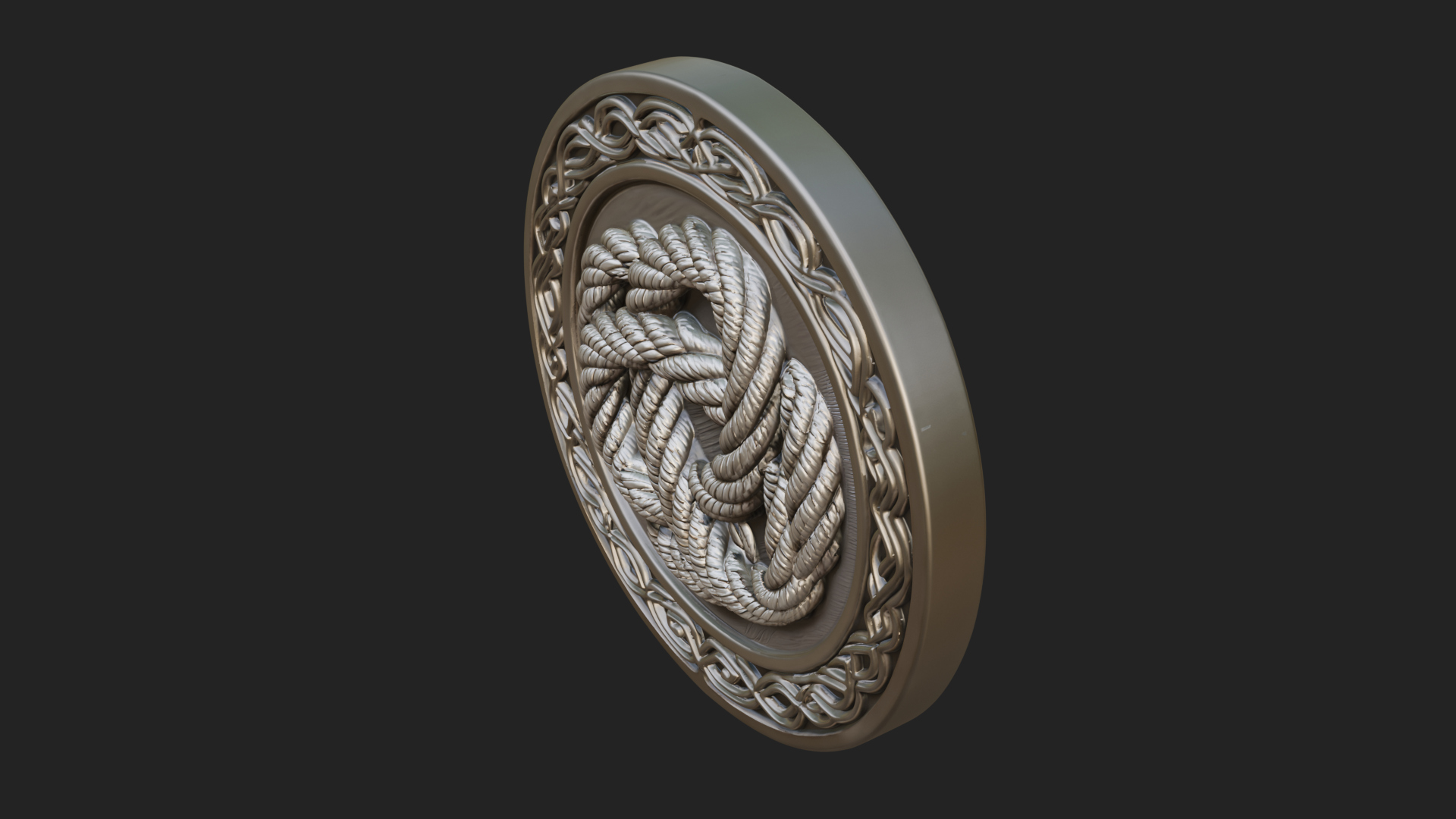 Celtic Rope Knot Oval Plaque Design 2 3D Print Model 3D Model