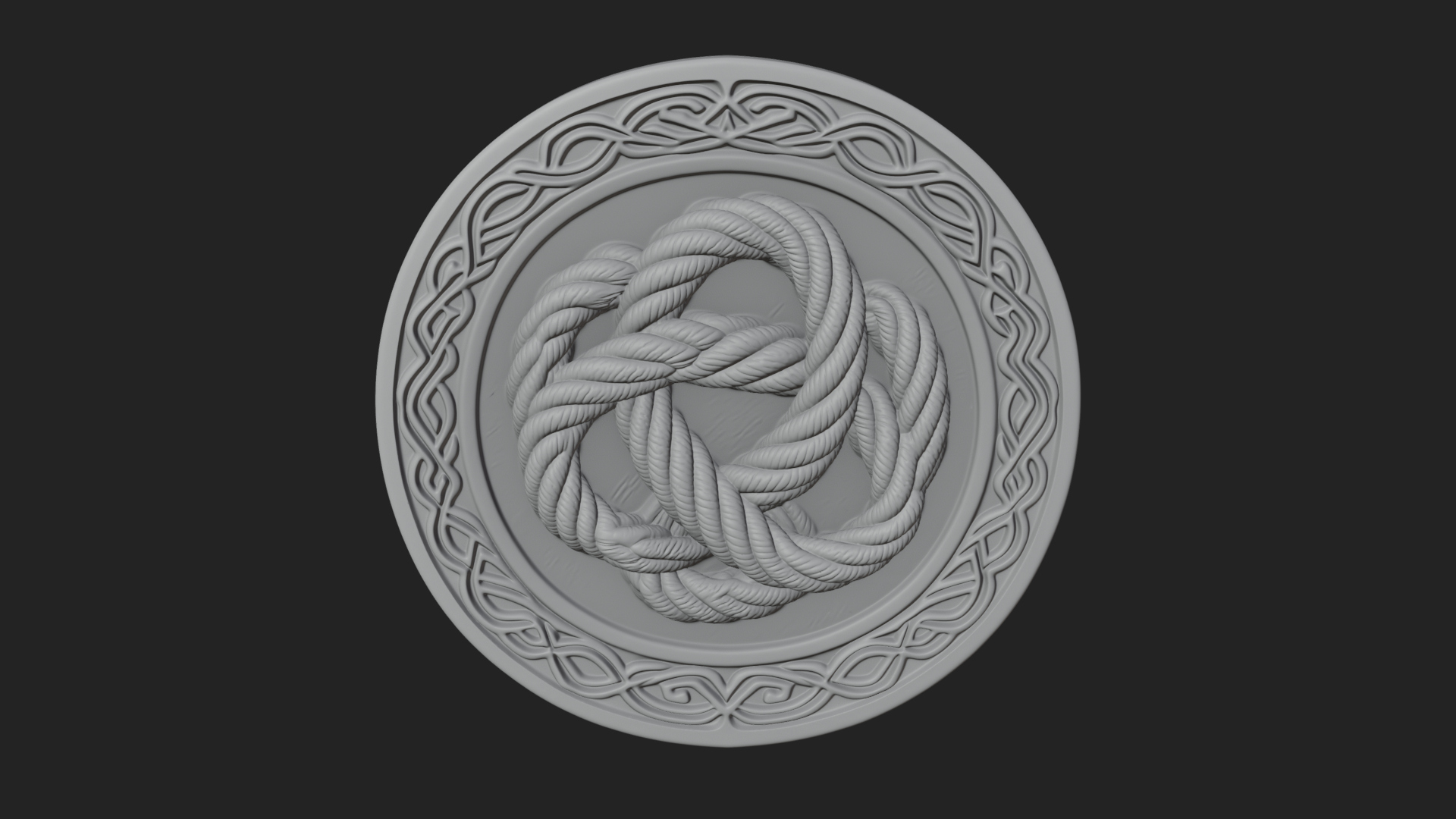 Celtic Rope Knot Oval Plaque Design 2 3D Print Model 3D Model