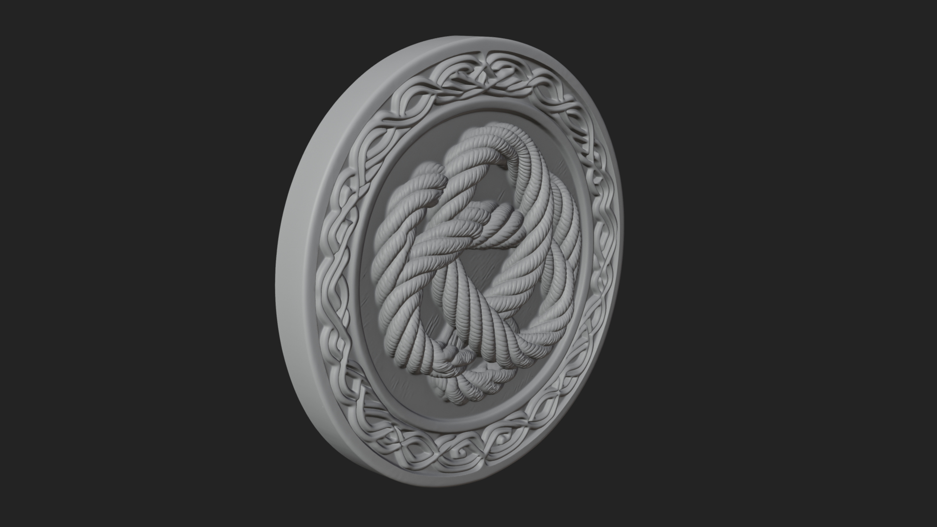 Celtic Rope Knot Oval Plaque Design 2 3D Print Model 3D Model