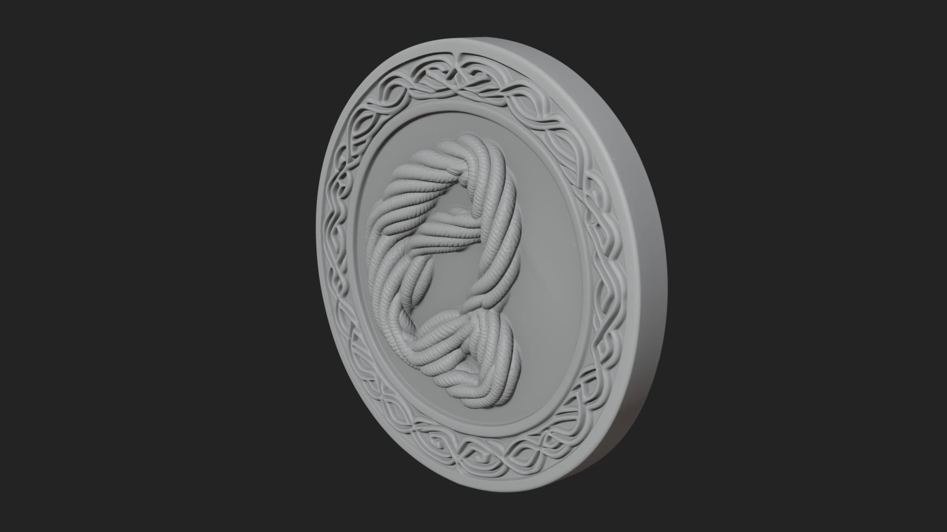 Celtic Rope Knot Oval Plaque Design 2 3D Print Model 3D Model
