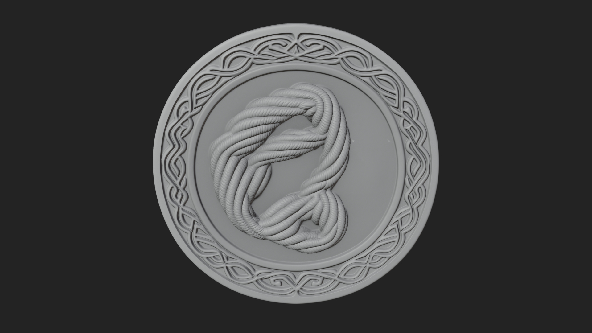 Celtic Rope Knot Oval Plaque Design 2 3D Print Model 3D Model
