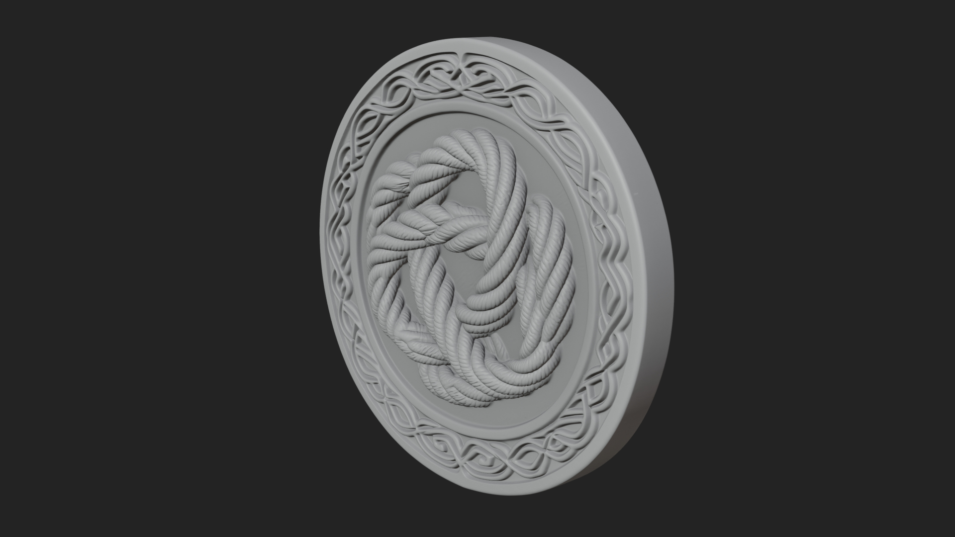 Celtic Rope Knot Oval Plaque Design 2 3D Print Model 3D Model