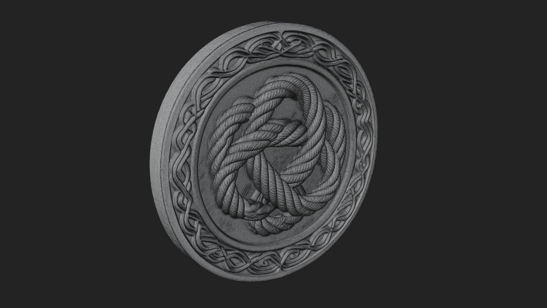 Celtic Rope Knot Oval Plaque Design 2 3D Print Model 3D Model