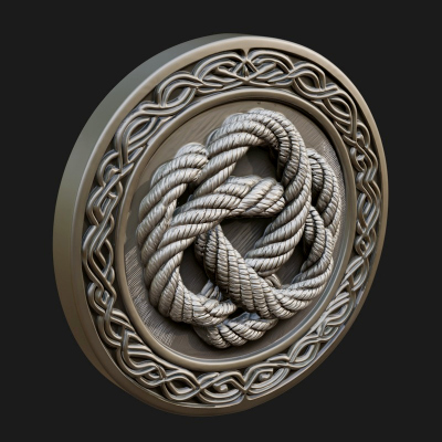 Celtic Rope Knot Oval Plaque Design 2 3D Print Model