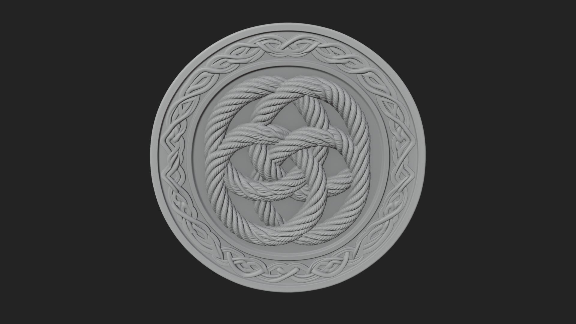 Celtic Rope Knot Oval Plaque Design 3 3D Print Model 3D Model