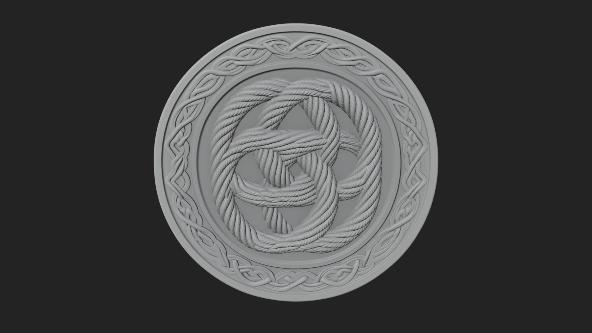 Celtic Rope Knot Oval Plaque Design 3 3D Print Model 3D Model