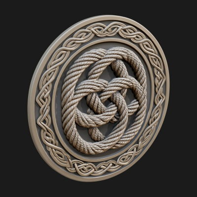 Celtic Rope Knot Oval Plaque Design 3 3D Print Model