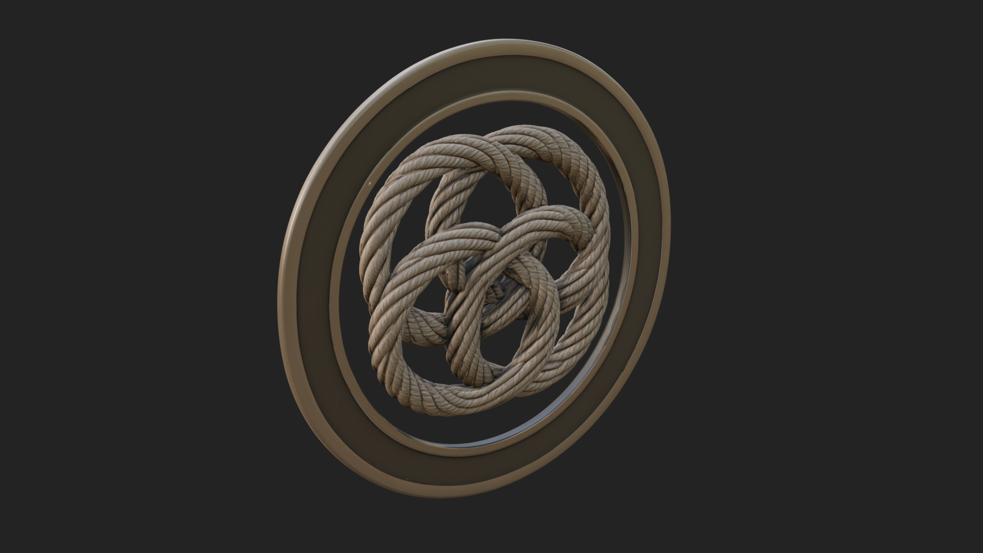 Celtic Rope Knot Oval Plaque Design 4 3D Print Model 3D Model
