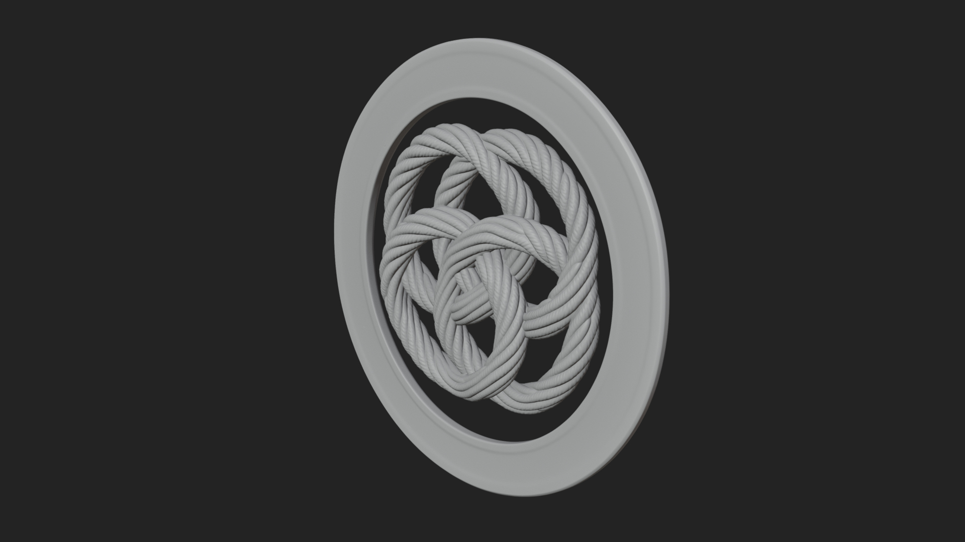 Celtic Rope Knot Oval Plaque Design 4 3D Print Model 3D Model