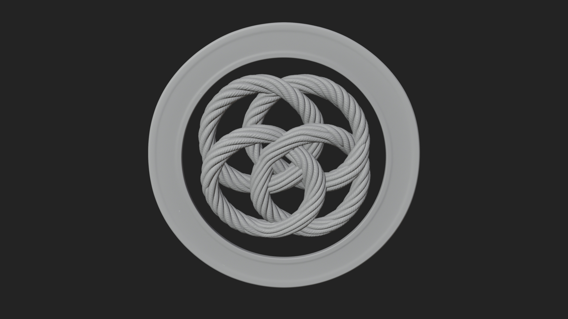 Celtic Rope Knot Oval Plaque Design 4 3D Print Model 3D Model