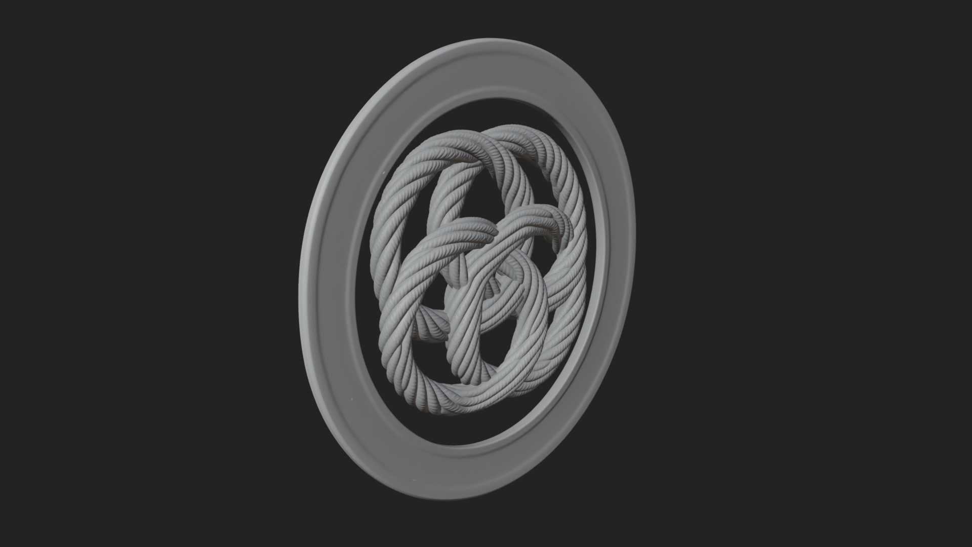 Celtic Rope Knot Oval Plaque Design 4 3D Print Model 3D Model