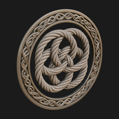 Celtic Rope Knot Oval Plaque Design 4 3D Print Model