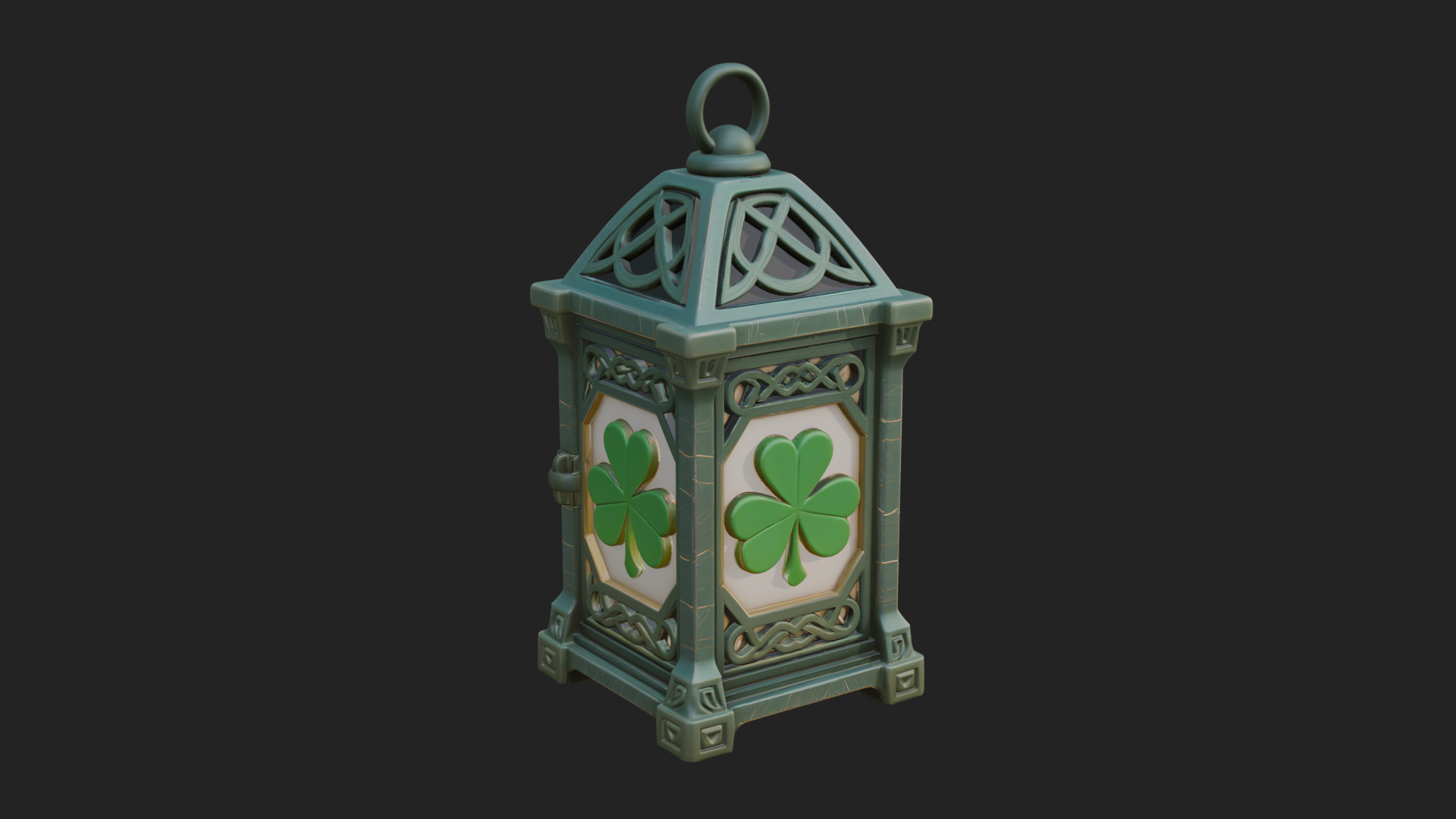 Celtic Shamrock Lantern Model Design 1 3D Print Model 3D Model
