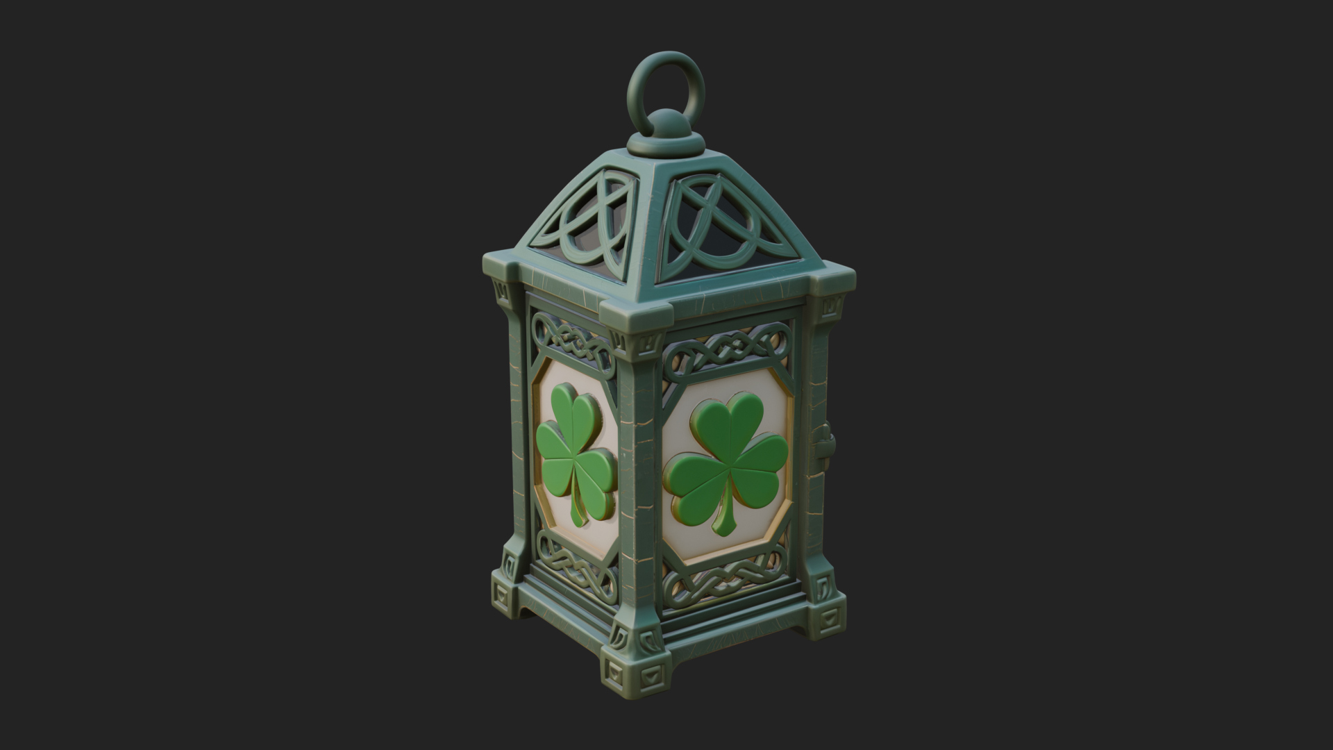 Celtic Shamrock Lantern Model Design 1 3D Print Model 3D Model