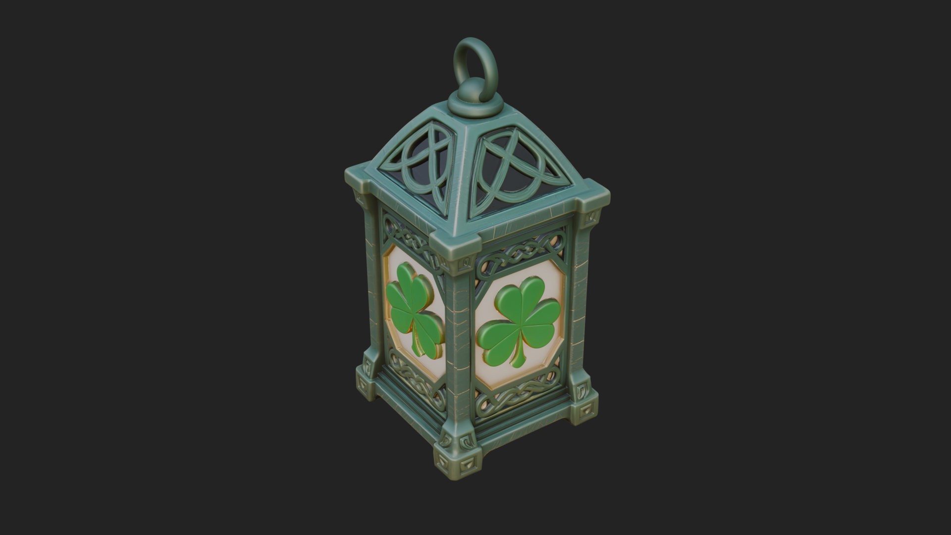 Celtic Shamrock Lantern Model Design 1 3D Print Model 3D Model