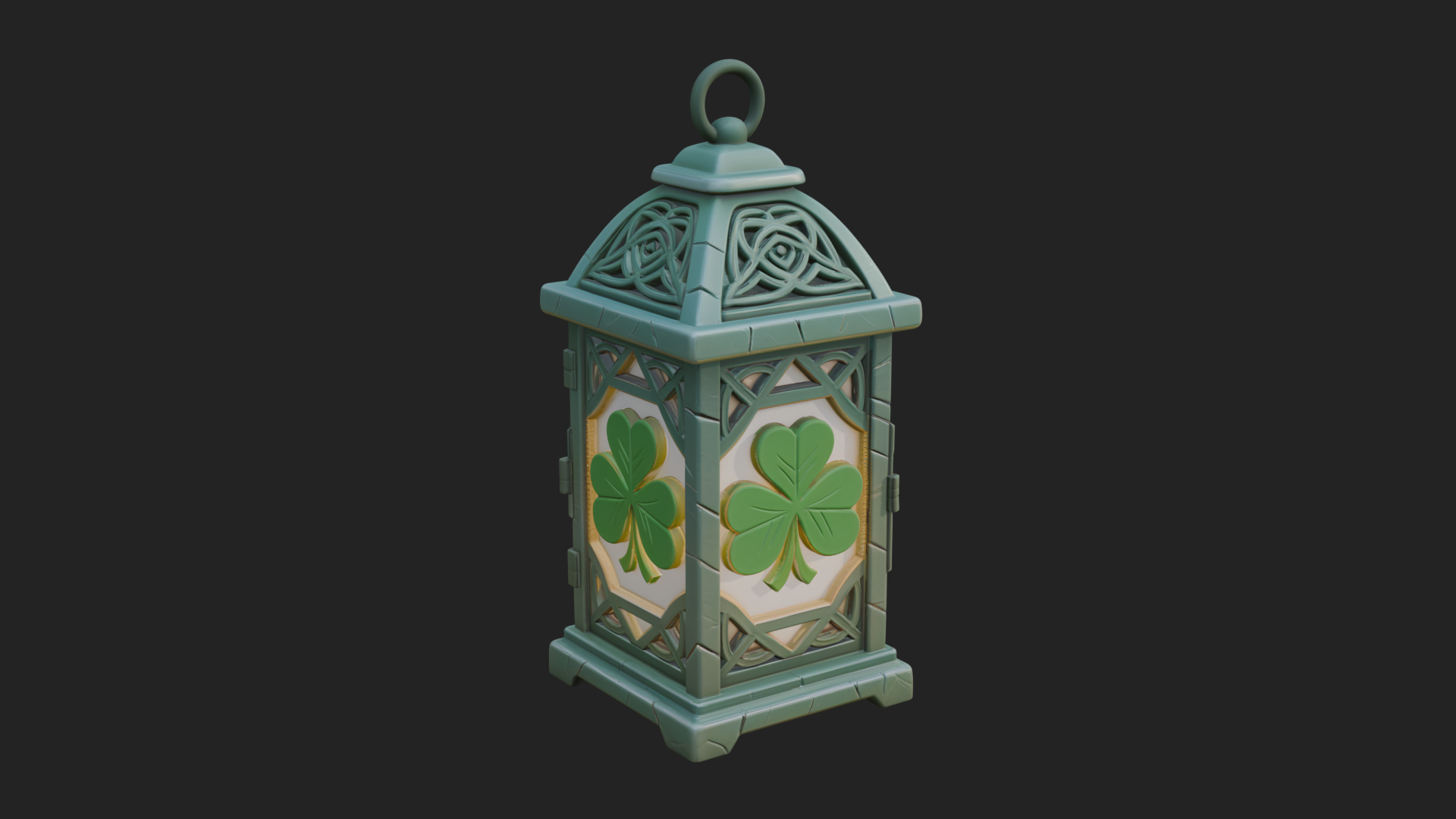 Celtic Shamrock Lantern Model Design 2 3D Print Model 3D Model